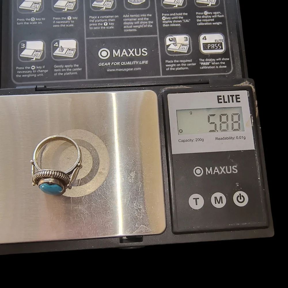 Sterling Silver & Faux Turquoise Southwestern Style Ring